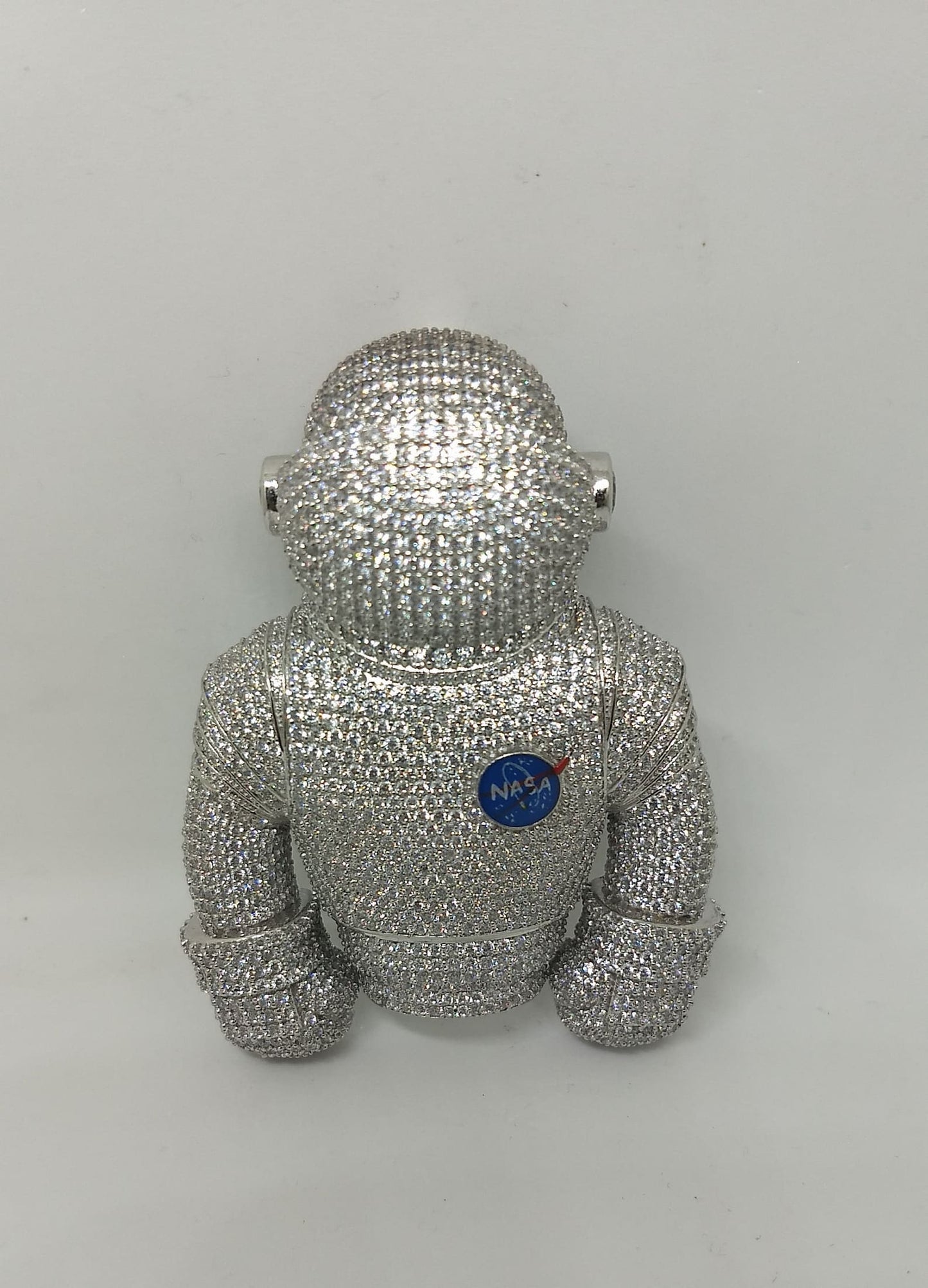 Spaceman Suit with Alien Face having Shutter mechanism 925 Silver Fully with VVS Moissanite Pendant