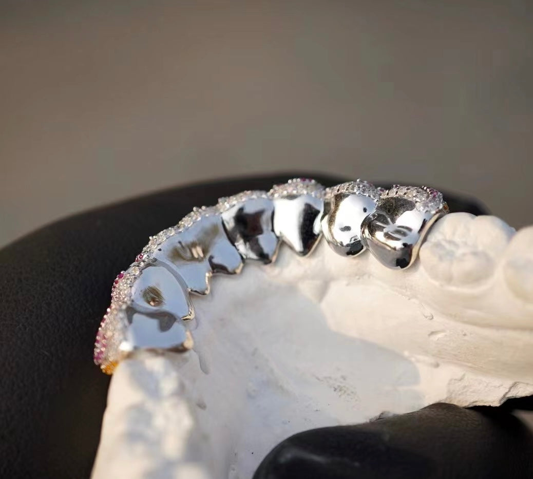 VVS Moissanite 925 Silver Iced Out 12 Set Grills