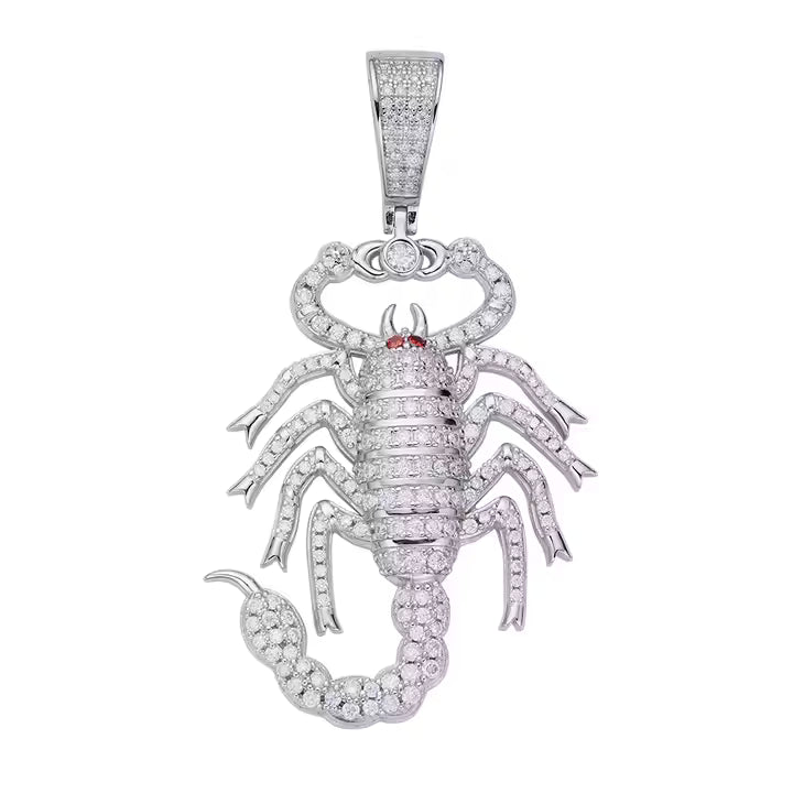 VVS Moissanite 925 Silver Scorpion Men's Pendant Only