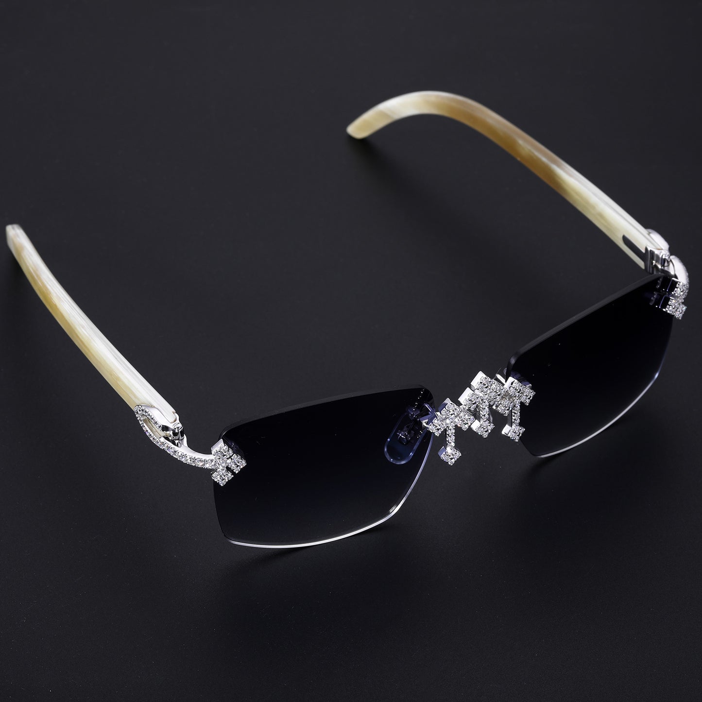 VVS Moissanite Iced Out Triple Cross Sun Glasses