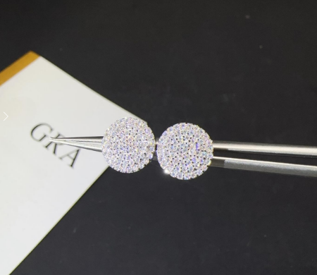 Iced Out 925 Silver VVS Moissanite 10MM Screw Back Stud Earrings Men