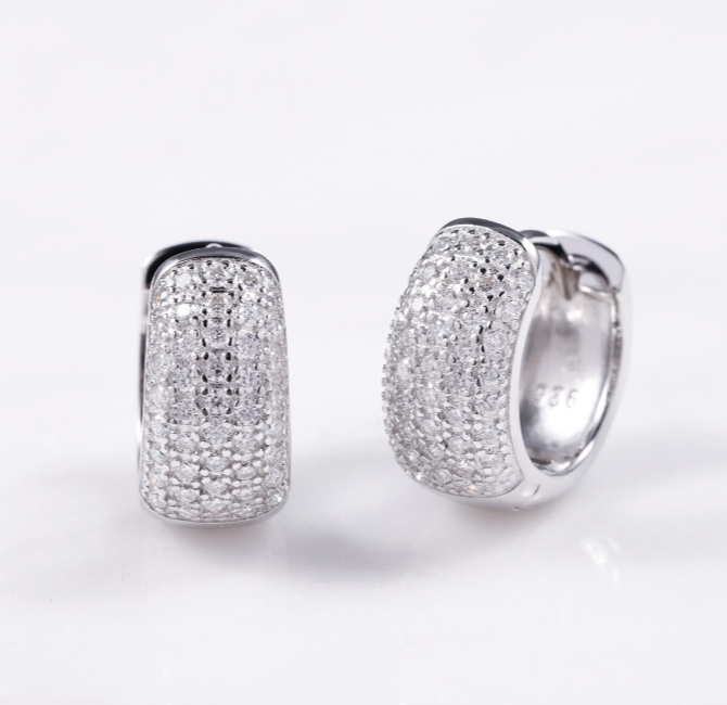 Iced Out VVS Moissanite Gold 925 Silver Earring 10MM Hoop Men