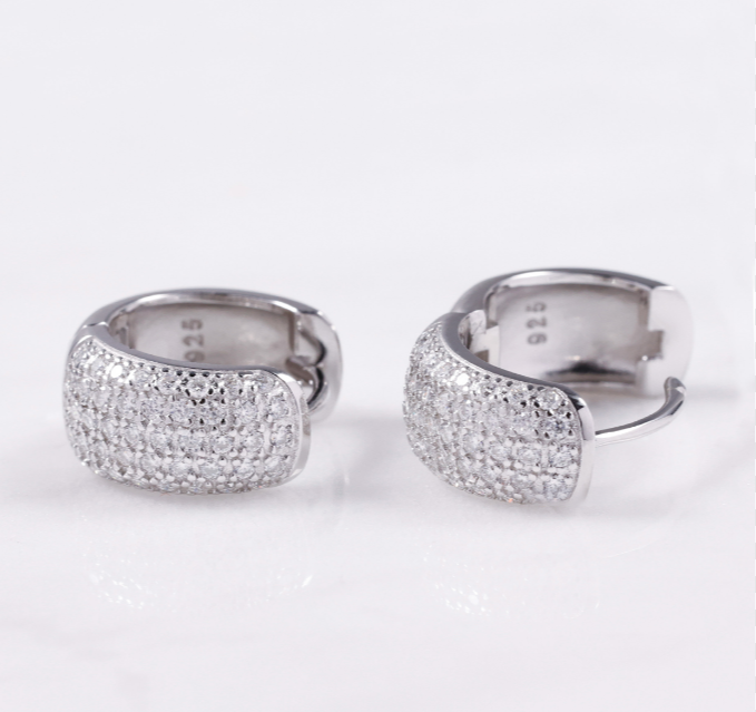 Iced Out VVS Moissanite Gold 925 Silver Earring 10MM Hoop Men