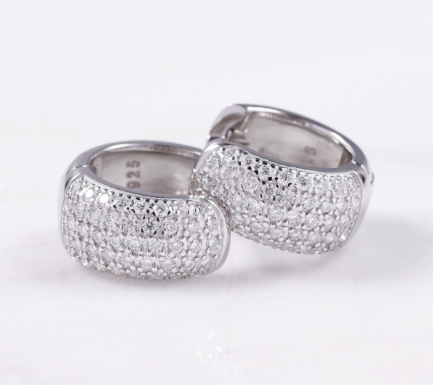 Iced Out VVS Moissanite Gold 925 Silver Earring 10MM Hoop Men