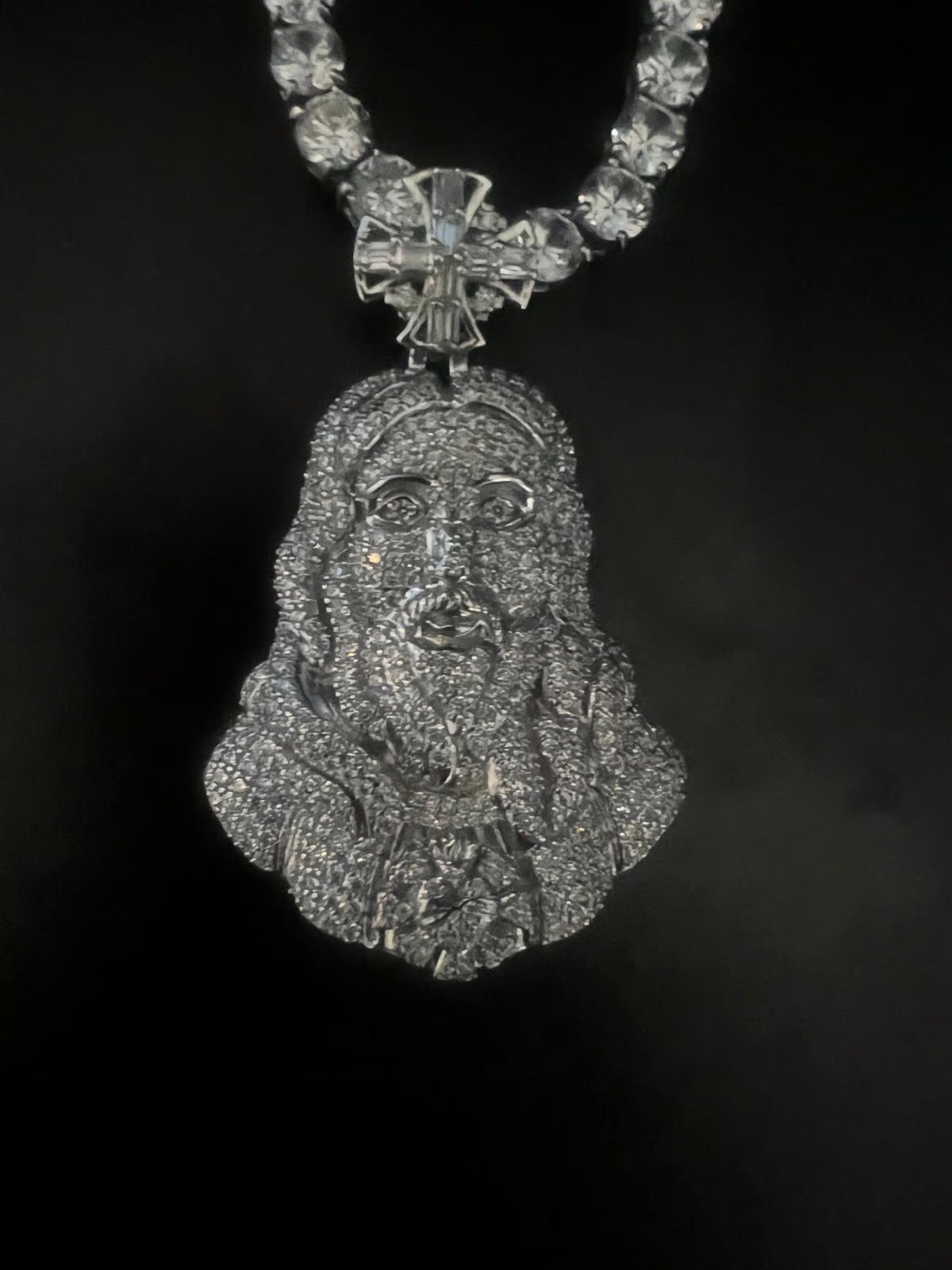 VVS Moissanite Iced Out 925 Silver Orthodox Jesus Pendant Only