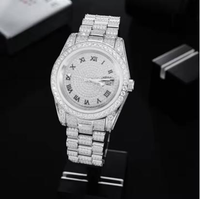 Iced Out VVS Moissanite 925 Silver Automatic Watch
