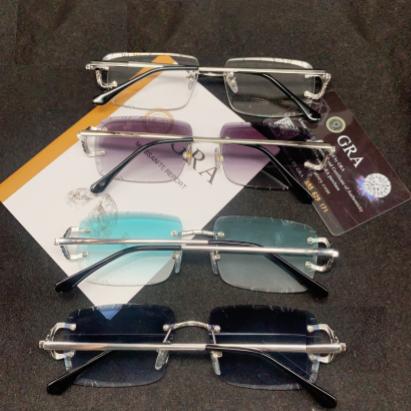 925 Silver Color Lens VVS Moissanite Glasses for Men