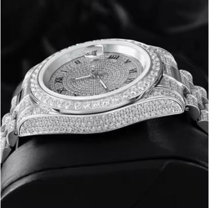 Iced Out VVS Moissanite 925 Silver Automatic Watch