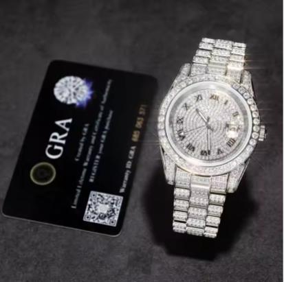 Iced Out VVS Moissanite 925 Silver Automatic Watch