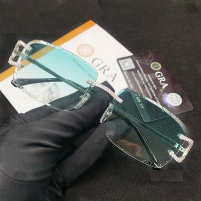 925 Silver Color Lens VVS Moissanite Glasses for Men