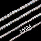 Rose, Gold, Silver - VVS Moissanite Men's 925 Silver Tennis Chain 2mm 3mm 4mm 5mm