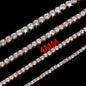 Rose, Gold, Silver - VVS Moissanite Men's 925 Silver Tennis Chain 2mm 3mm 4mm 5mm