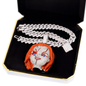 VVS Moissanite 6 Inch Chucky Pendant with Cuban Chain Link