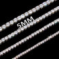 Rose, Gold, Silver - VVS Moissanite Men's 925 Silver Tennis Chain 2mm 3mm 4mm 5mm