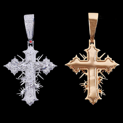 Custom VVS Moissanite Opium Cross Pendant for Men + Necklace