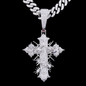 Custom VVS Moissanite Opium Cross Pendant for Men + Necklace
