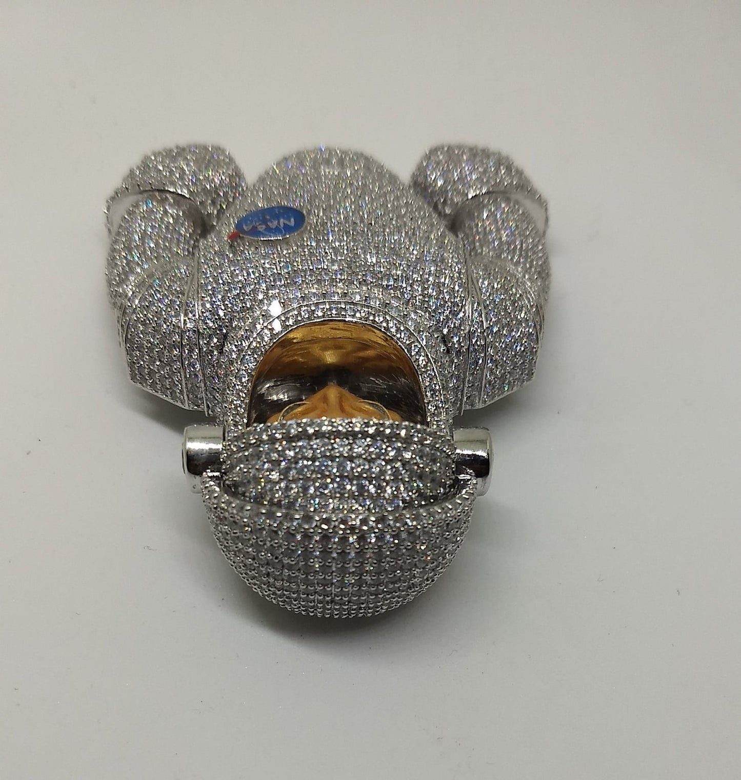 Spaceman Suit with Alien Face having Shutter mechanism 925 Silver Fully with VVS Moissanite Pendant