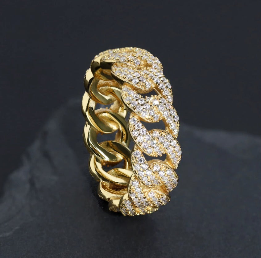 Iced Out VVS Moissanite 925 7mm Ring for Men