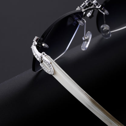 VVS Moissanite Iced Out Triple Cross Sun Glasses