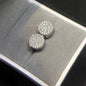 Iced Out Halo Cluster Earrings VVS Moissanite Stud 925 Silver Earring