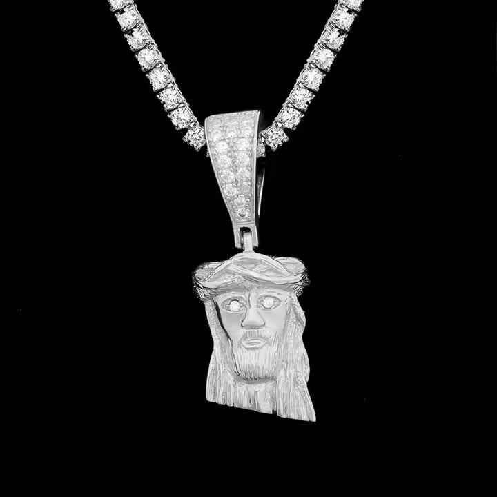VVS Moissanite 925 Silver Mini Jesus Pendant Only