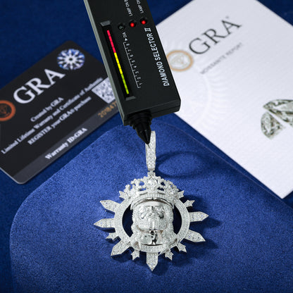 VVS Moissanite 925 Silver Jesus Pendant Only for Men 73mm by 52mm