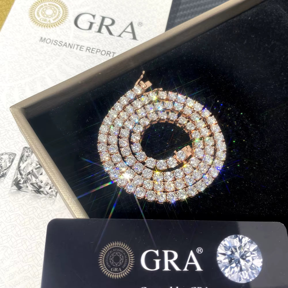 VVS Moissanite Fully Customizable Tennis Chain For Men