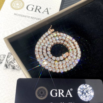 VVS Moissanite Fully Customizable Tennis Chain For Men