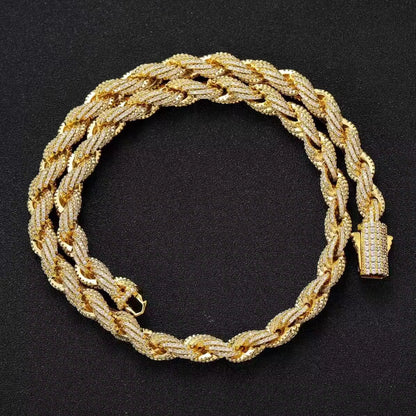 VVS Moissanite Cuban Link Iced Out Tennis 925 Silver Rope Chain