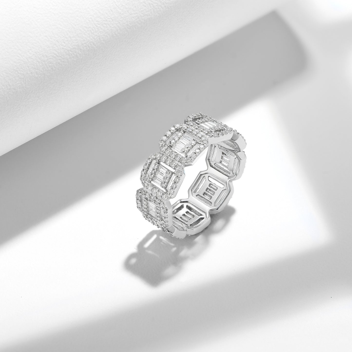 VVS Moissanite Silver 2.6 Carat Men's Ring