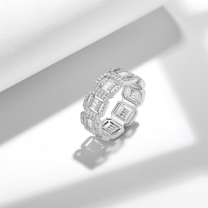 VVS Moissanite Silver 2.6 Carat Men's Ring