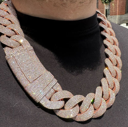 VVS Moissanite Iced Out Cuban Link 925 Silver Chain for Pendant