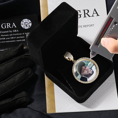 Custom Picture Memorial 925 Silver VVS Moissanite Pendant Only