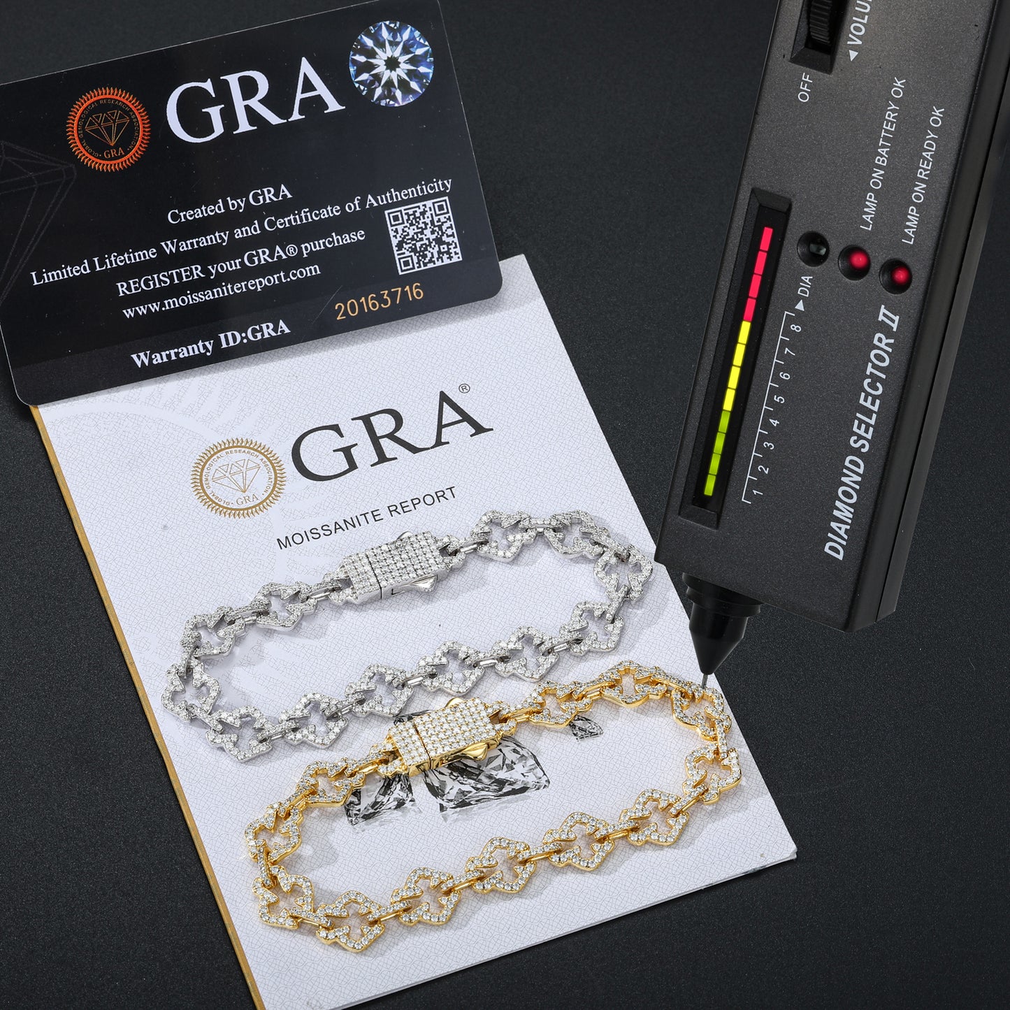 10mm Micro Paved VVS Moissanite 925 Silver Iced Out Cross Link Bracelet for Men