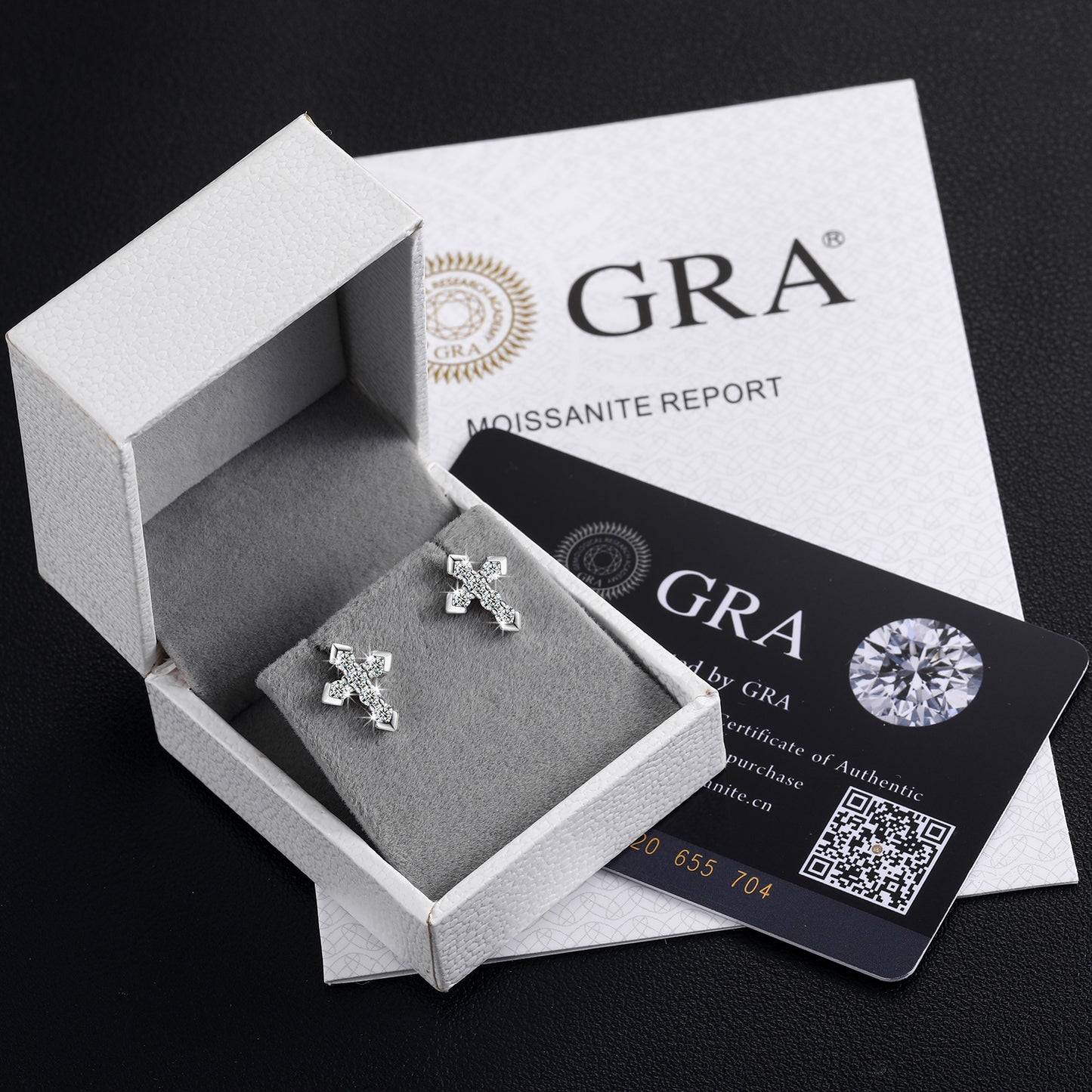 VVS Moissanite Iced Out Cross Stud 925 Silver Earrings