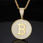 VVS Moissanite 925 Silver Bitcoin Pendant + 20 Inch Necklace for Men