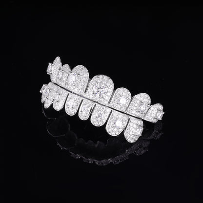 Custom VVS Moissanite Grills With Round Baguette Brilliant Cut Stones