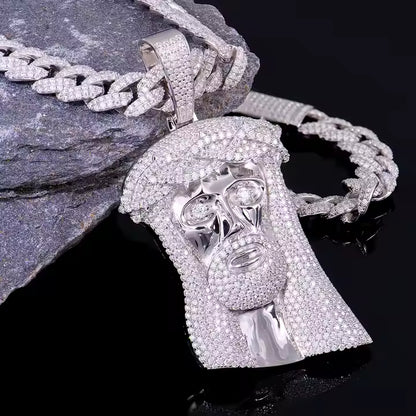 VVS Moissanite 925 Silver Jesus Pendant Only
