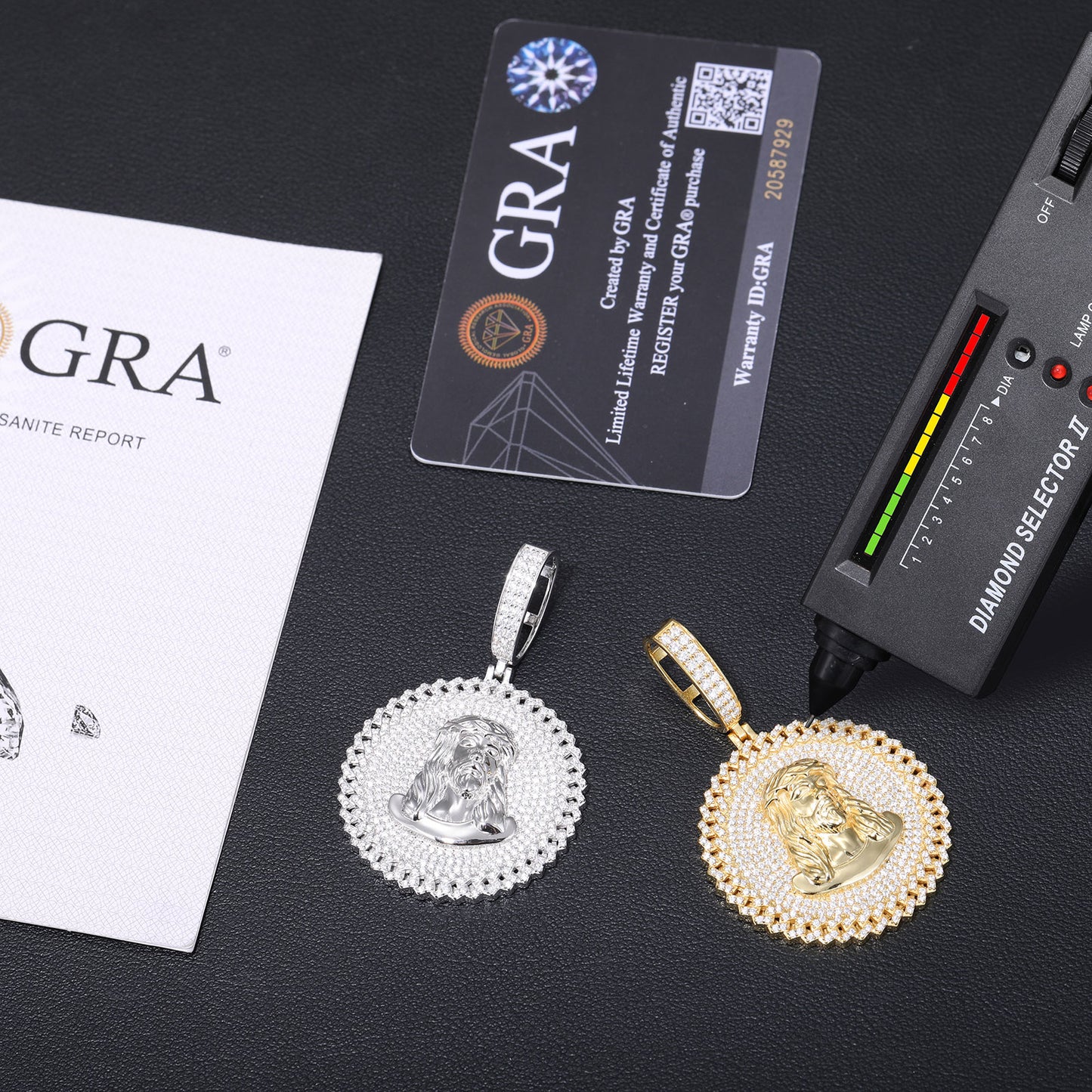 VVS Moissanite Iced Out Jesus 60mm by 38mm Circle Geometric Cuban Side 925 Silver Pendant Only