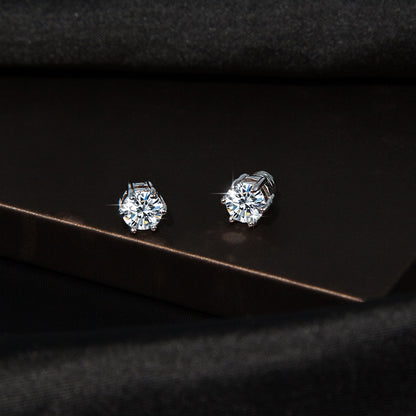 6.5MM Magnetic 925 Silver VVS Moissanite Earrings