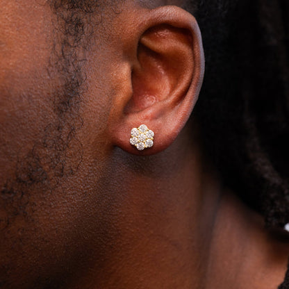 VVS Moissanite Stud Flower Cluster 925 Silver Earrings 6mm 7.5mm 9mm 10.5mm