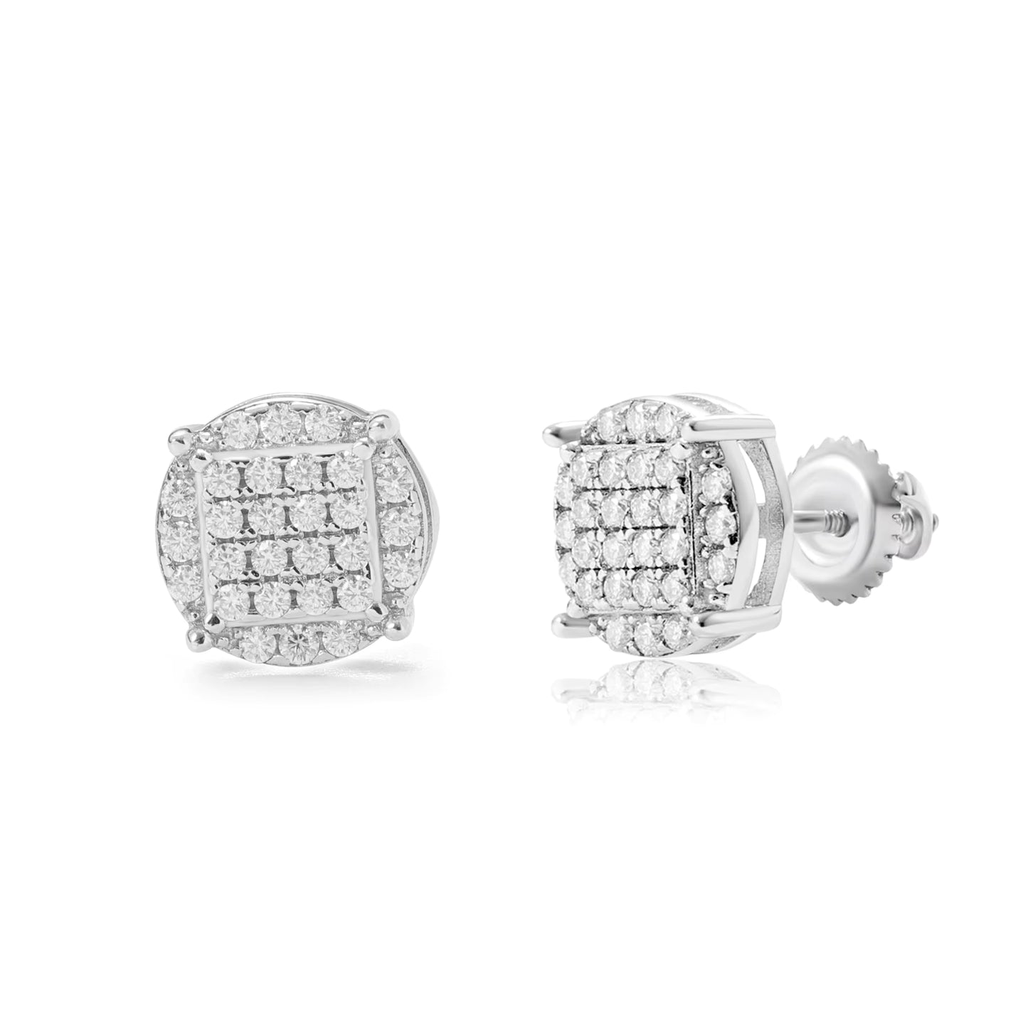 VVS Moissanite Stud 925 Silver Iced Out 10mm Earrings