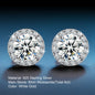 10MM Halo Moissanite Stud Earrings 925 Silver
