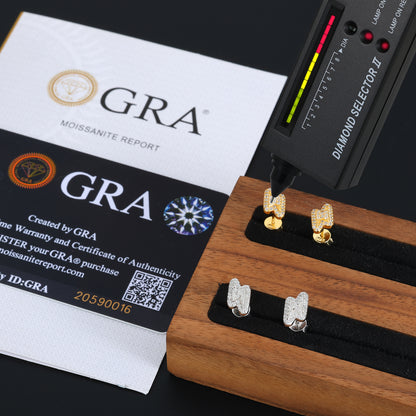 18K Gold Plated 925 Sterling Silver VVS Moissanite Lightning Bolts Stud Earrings