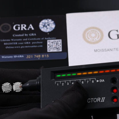 VVS Moissanite Stud 925 Silver Iced Out 10mm Earrings