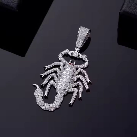 VVS Moissanite 925 Silver Scorpion Men's Pendant Only