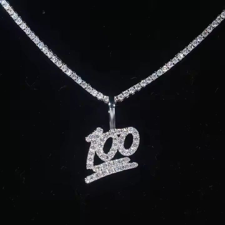 Iced Out Custom VVS Moissanite 925 Silver 100 Pendant Only
