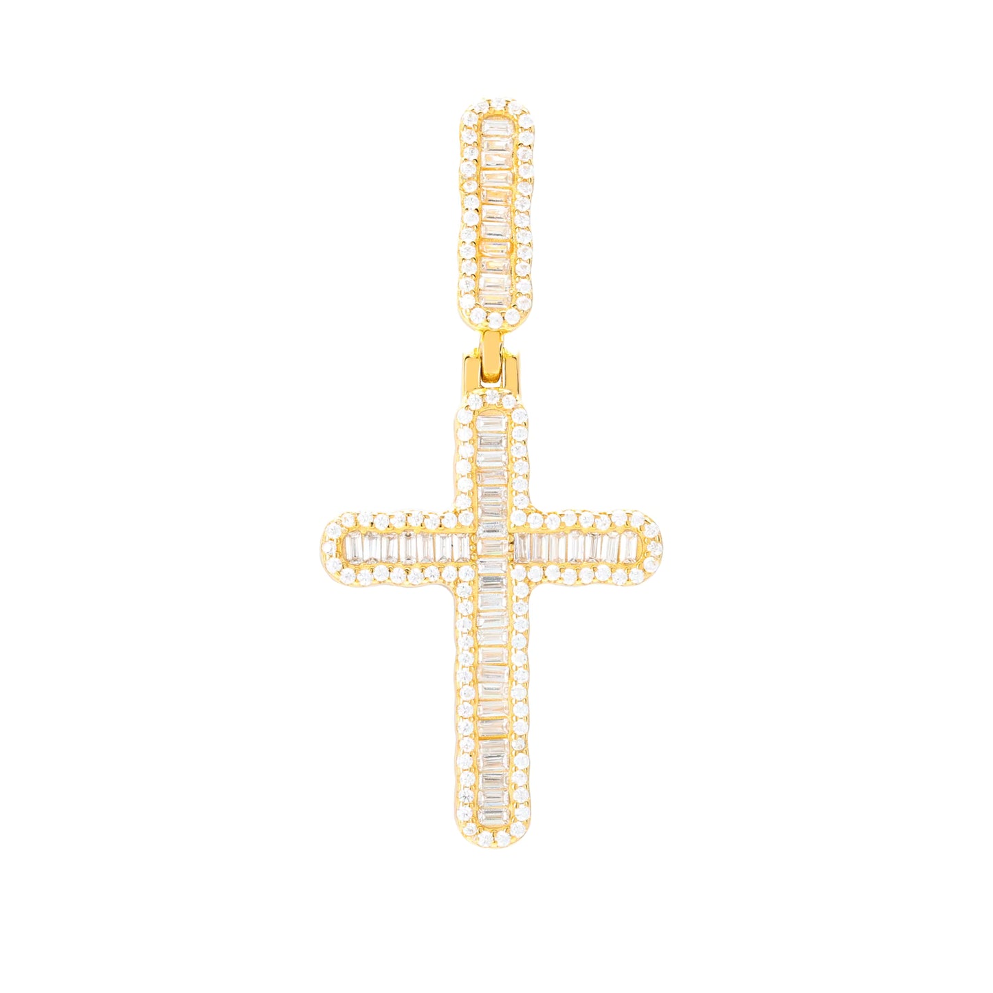 Men's Luxury 925 Silver VVS Moissanite Cross Pendant Only