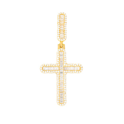 Men's Luxury 925 Silver VVS Moissanite Cross Pendant Only