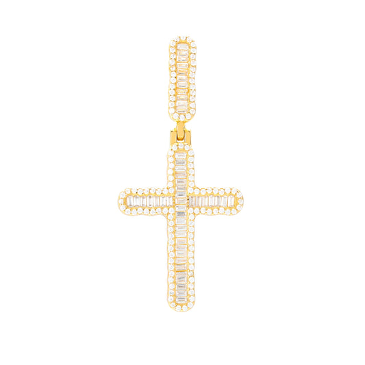 Men's Luxury 925 Silver VVS Moissanite Cross Pendant Only
